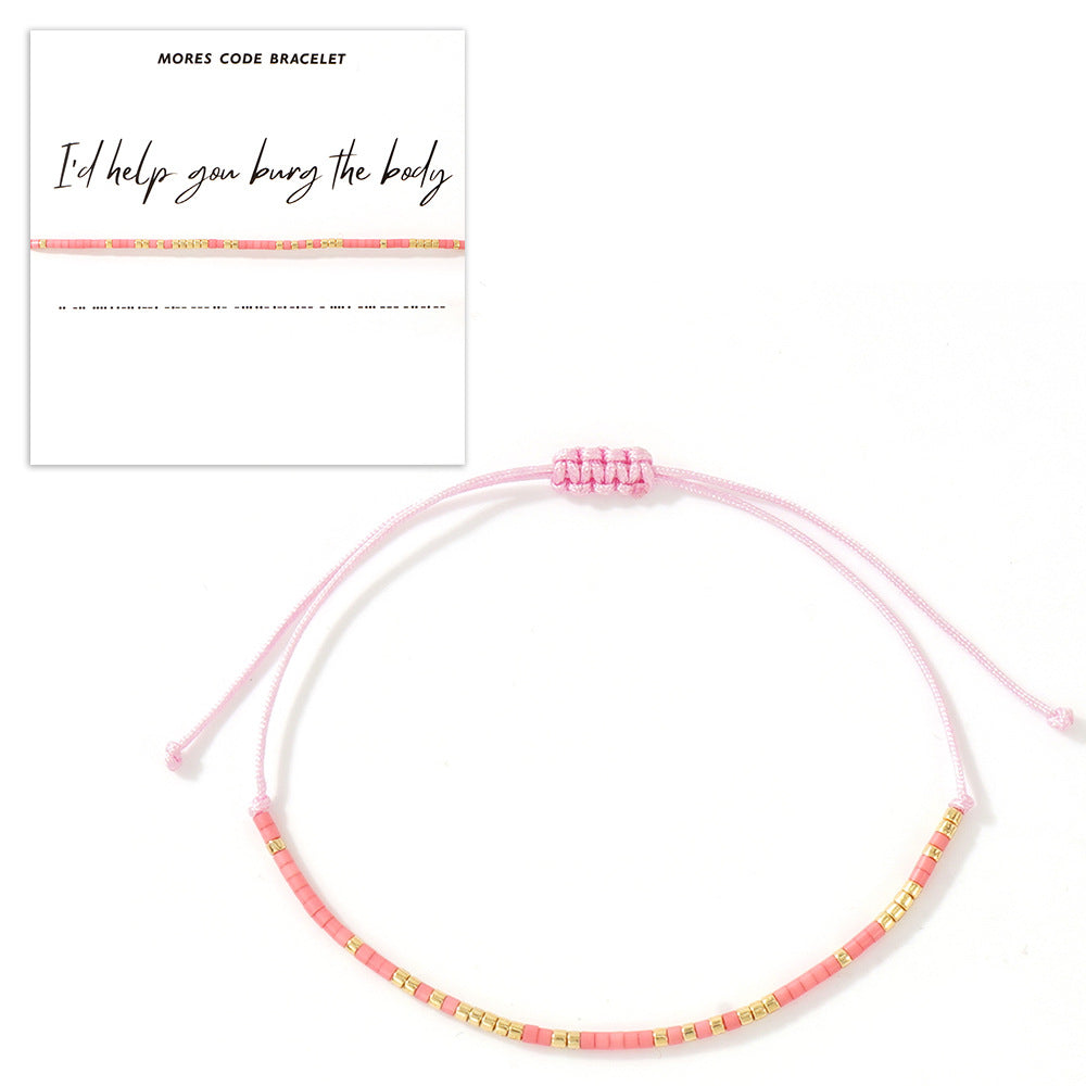 Bracelet fin Bohemian Morse Code en gros