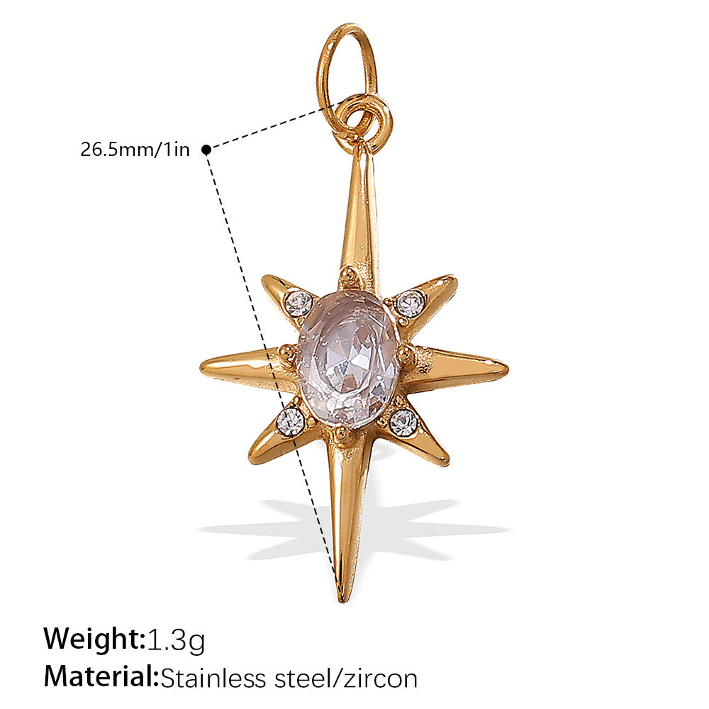 Wholesale Personalized Creative Ins Diamond Star Stainless Steel Pendant