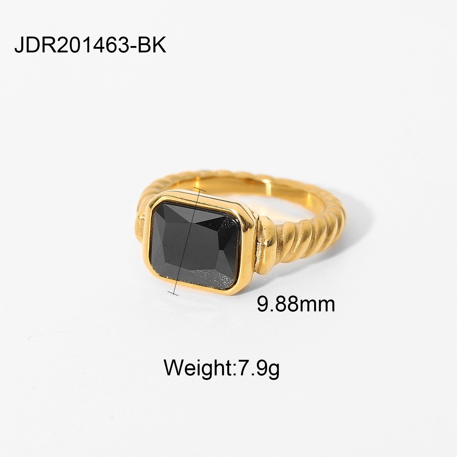 Wholesale Zircon Ring 18K Gold Plated Stainless Steel ACC-RS-Jied002
