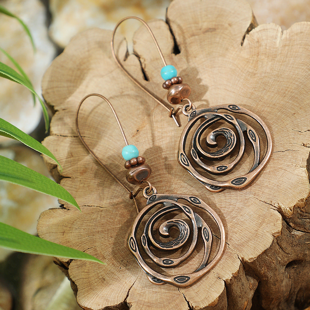 Wholesale Retro Bohemian Earrings Maillard Color Trendy Fashion Accessory for Autumn Winter
