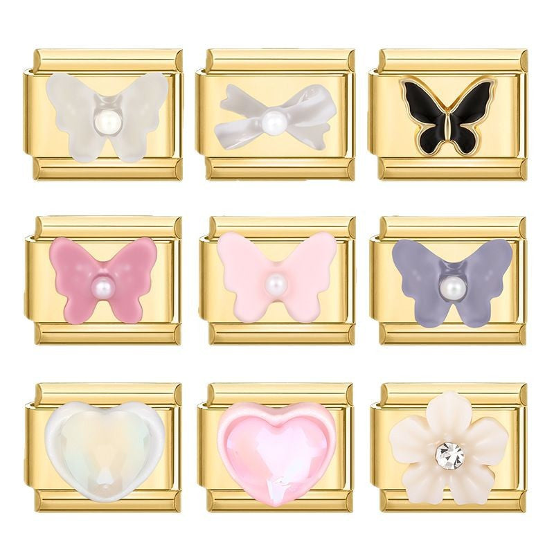 Wholesale Italian Charm Bracelet 9mm DIY Splicing Cute Creative Stainless Steel Composable Bracelet