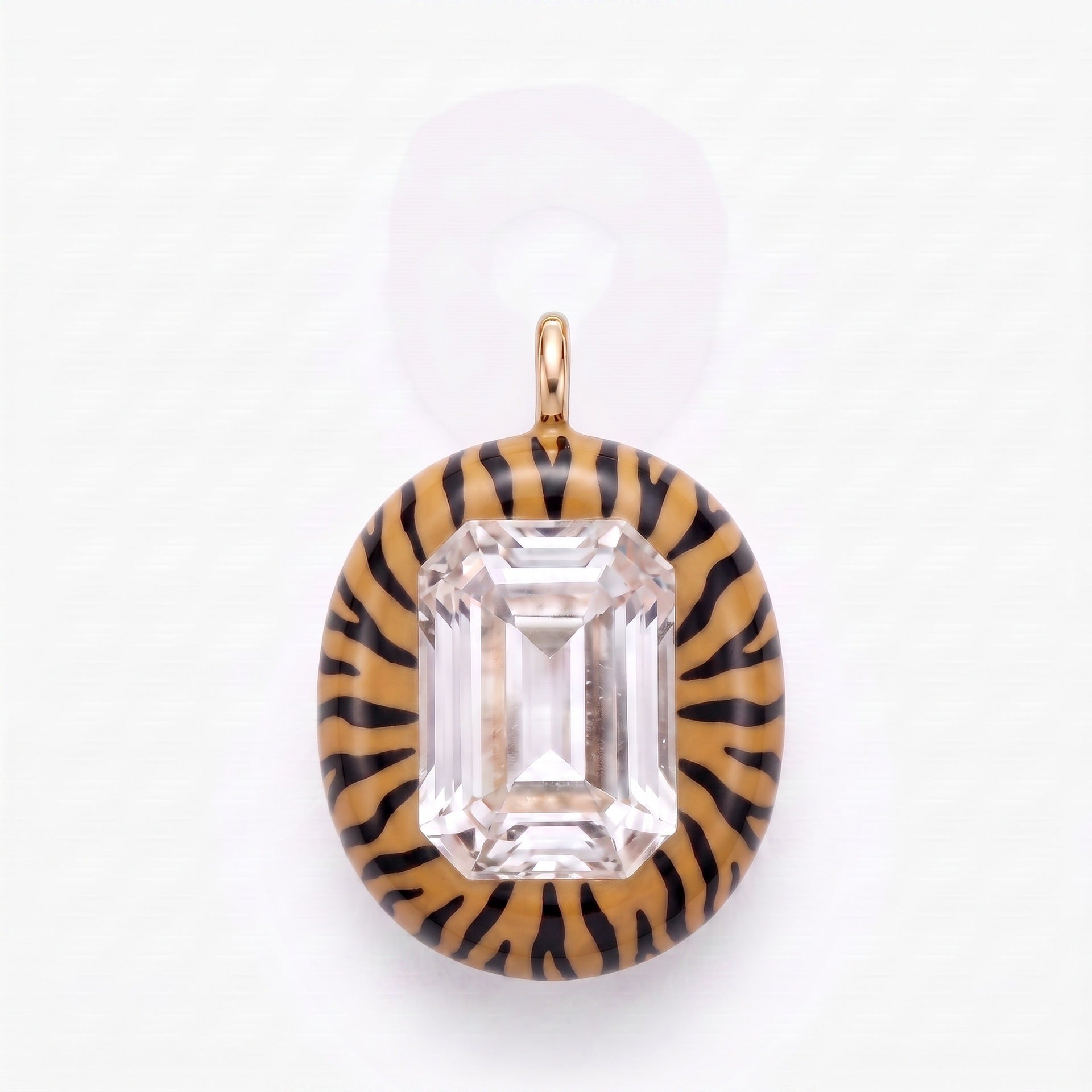 Wholesale Stainless Steel Zebra Pattern Pendant With Open Chain 18K Gold Tone Finish DIY Jewelry Accessory For Fashion Gift