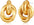 Wholesale real gold knot multi-layer geometric dangling earrings