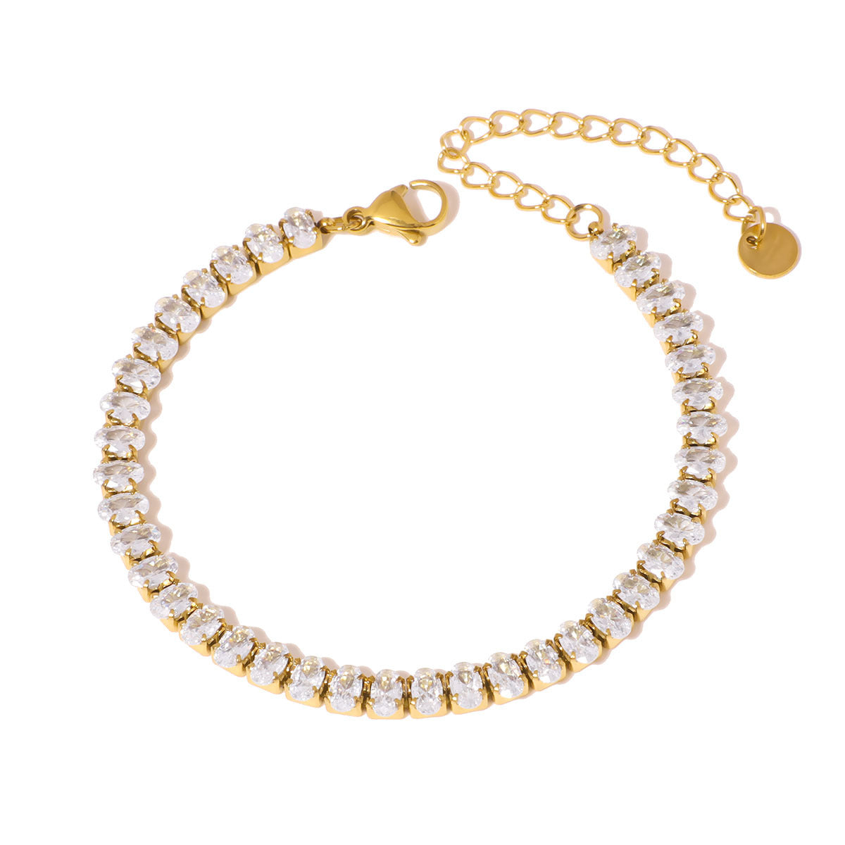 Wholesale Stainless Steel Electroplated Heart Zircon Bracelet Women' s Fashion Jewelry Accessory