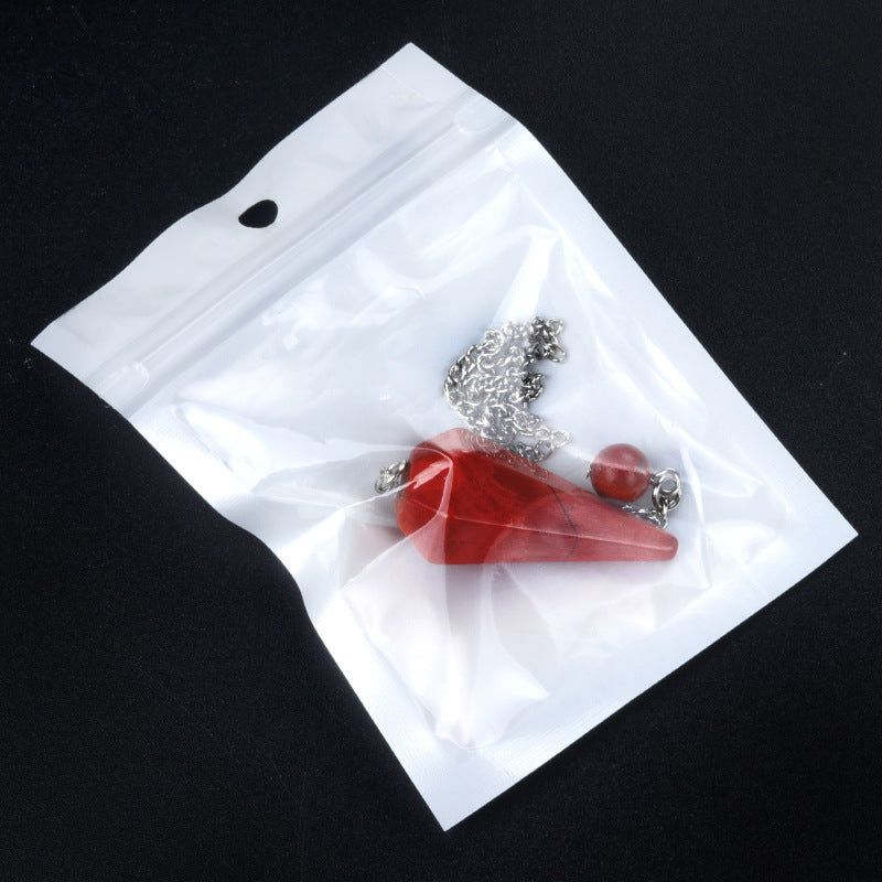Wholesale 38mm swing natural crystal stone swing polished hexagonal column pendant
