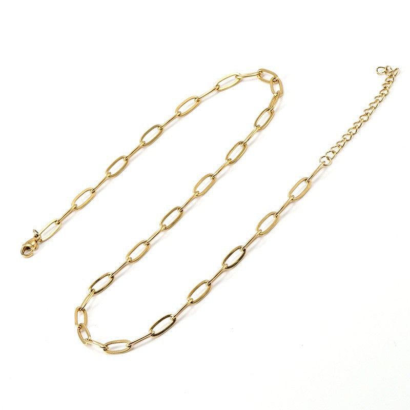Wholesale Stainless steel plain chain necklace