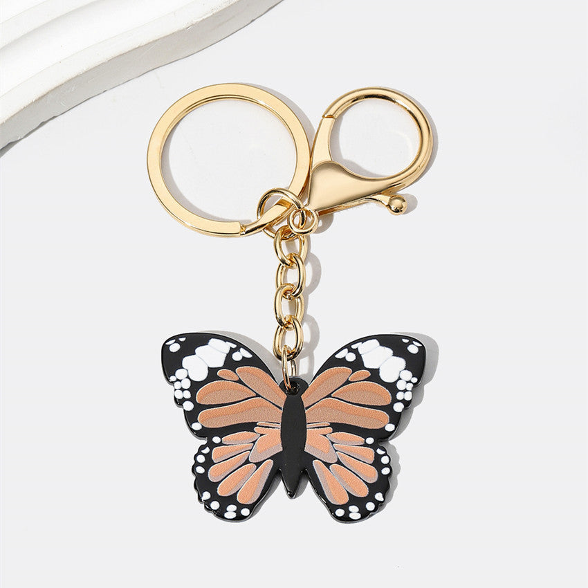 Wholesale Colorful Mixed Color Butterfly Keychain Creative Keychain ACC-KC-RongR024