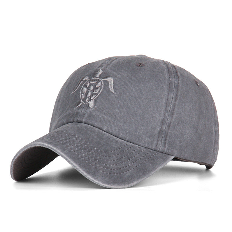 Wholesale Vintage Distressed Washed Baseball Cap Sun Protection Visor Peaked Cap Hat Sea Turtle ACC-HT-DuJIaer001