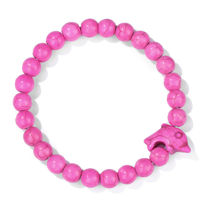 Wholesale Natural Stone Beads Dolphin Bracelet ACC-BT-YinYi007
