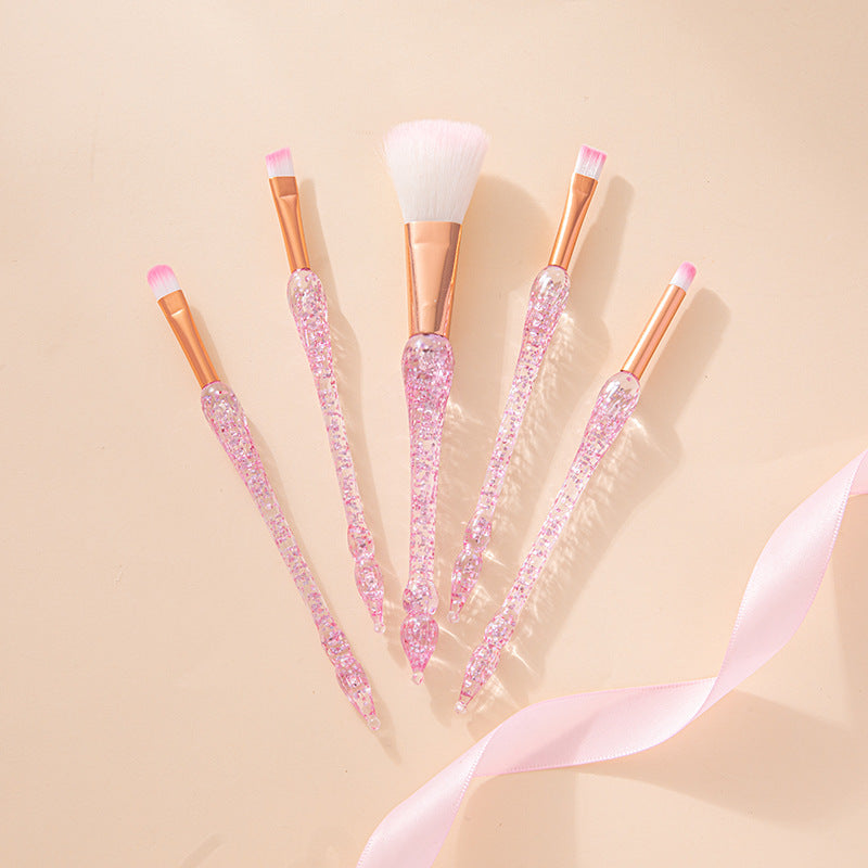 Wholesale 5pcs/pack Glitter Crystal Cone Portable Makeup Brush Eye Shadow Concealer Brush Beauty Makeup Tools ACC-MB-JiuRan003