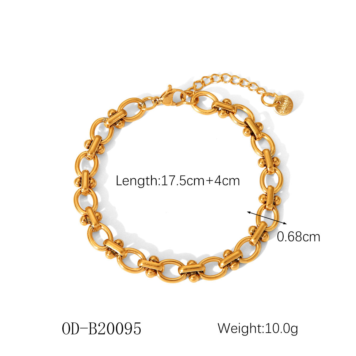Wholesale  18K Bracelet Stainless Steel Twist Chain Bracelet Cuban Chain