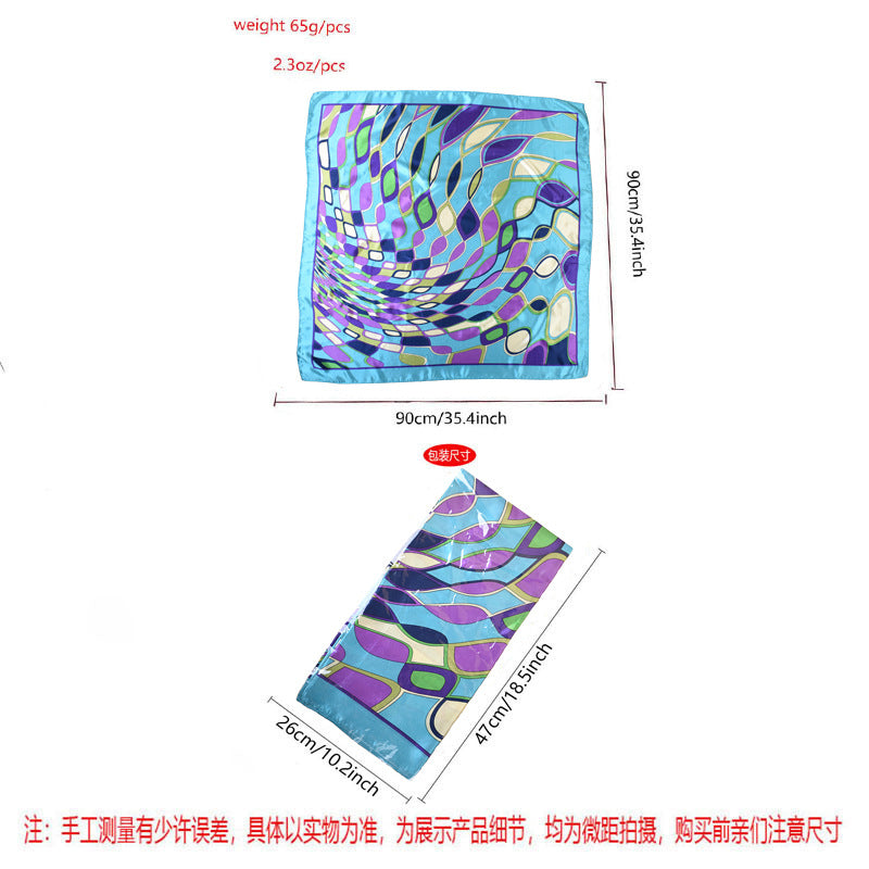Wholesale Geometric  Silk 90 Large Square Scarf