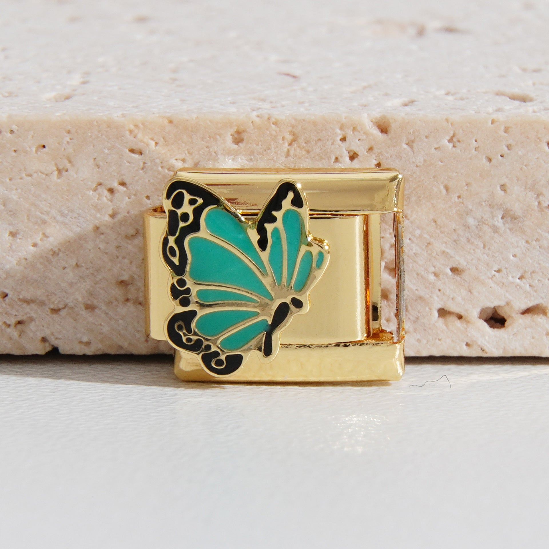 Wholesale Italian Charm Bracelet 9mm DIY Splicing Gold Butterfly Stainless Steel Composable Bracelet