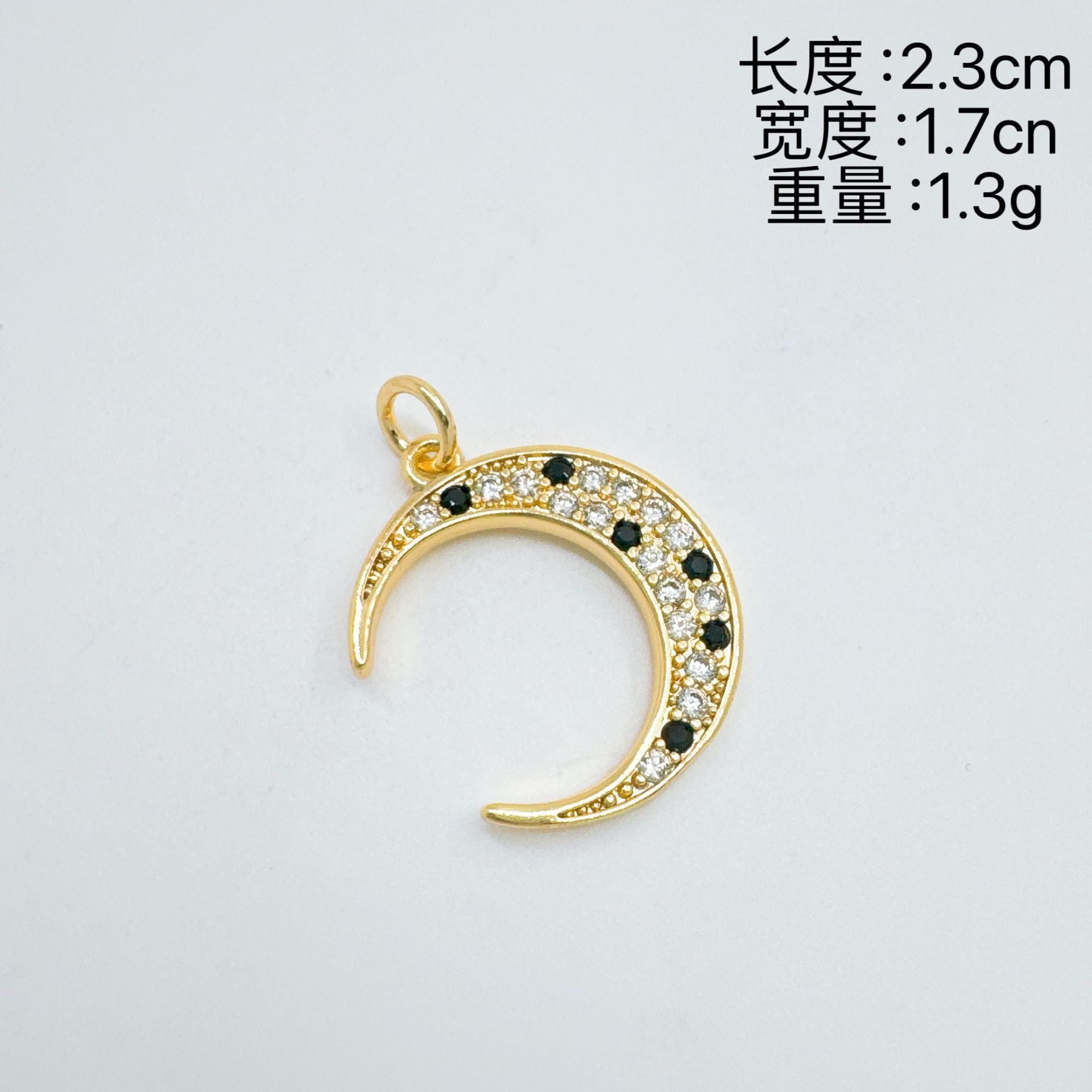 Wholesale Elegant Gold Plated Zircon Moon Pendant Necklace Boutique Resale