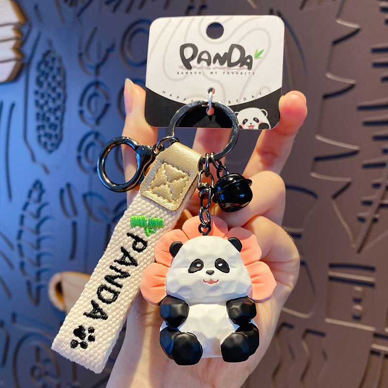 Wholesale Resin Wood Carving Style Panda Keychains ACC-KC-HangLi008