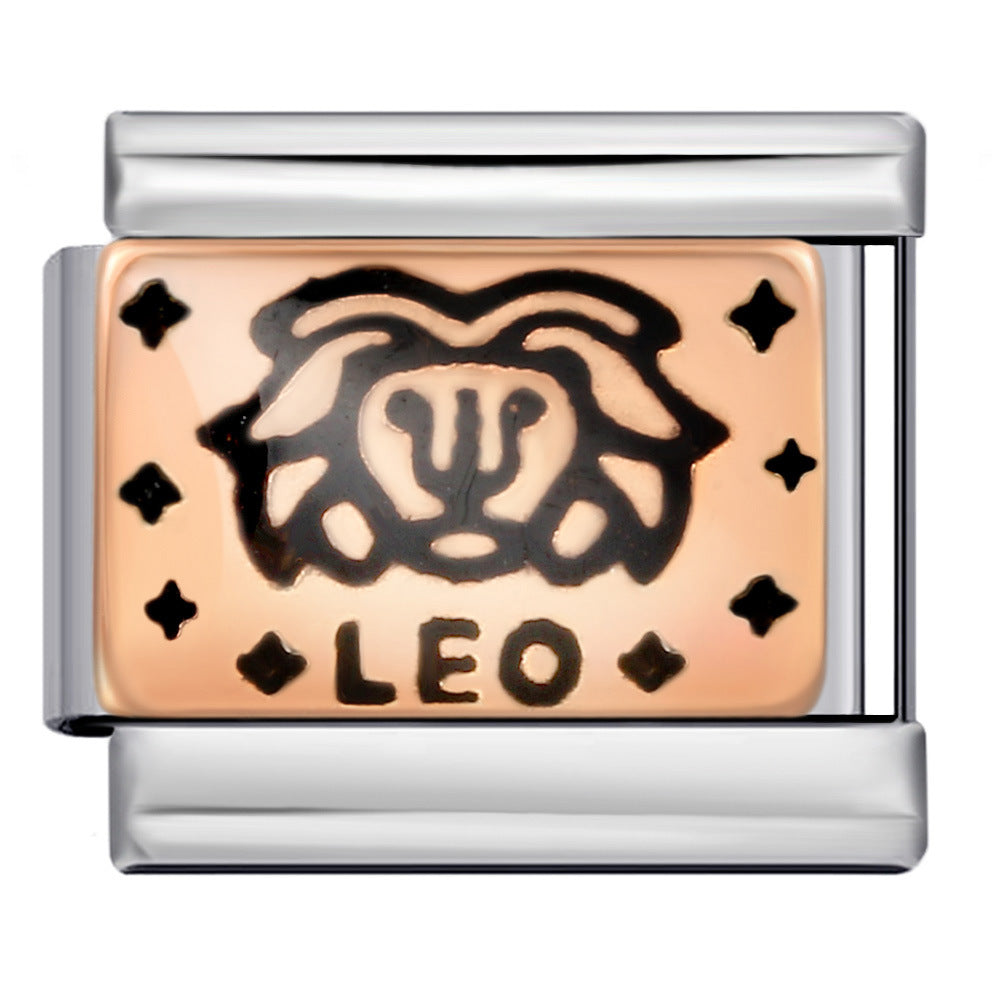 Wholesale Italian Charm Bracelet 9mm DIY Splicing Removable 12 Constellation Stainless Steel Composable Bracelet