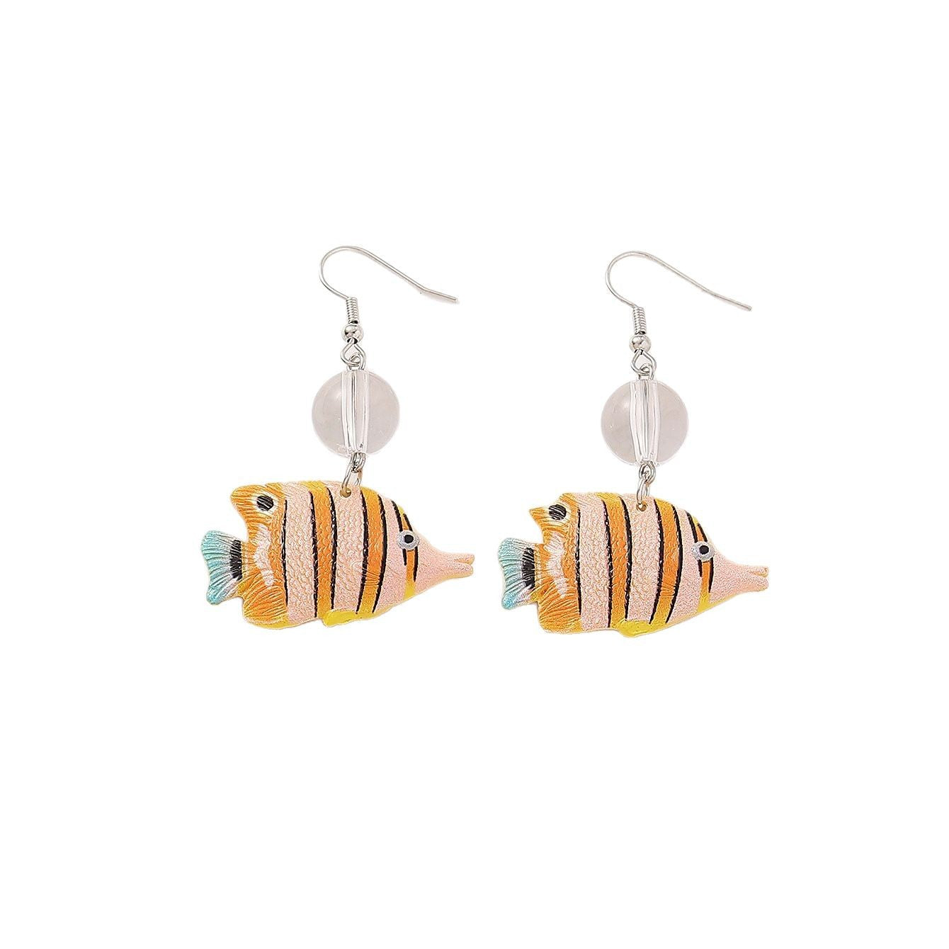 Wholesale Cute double-sided colorful coral fish earrings