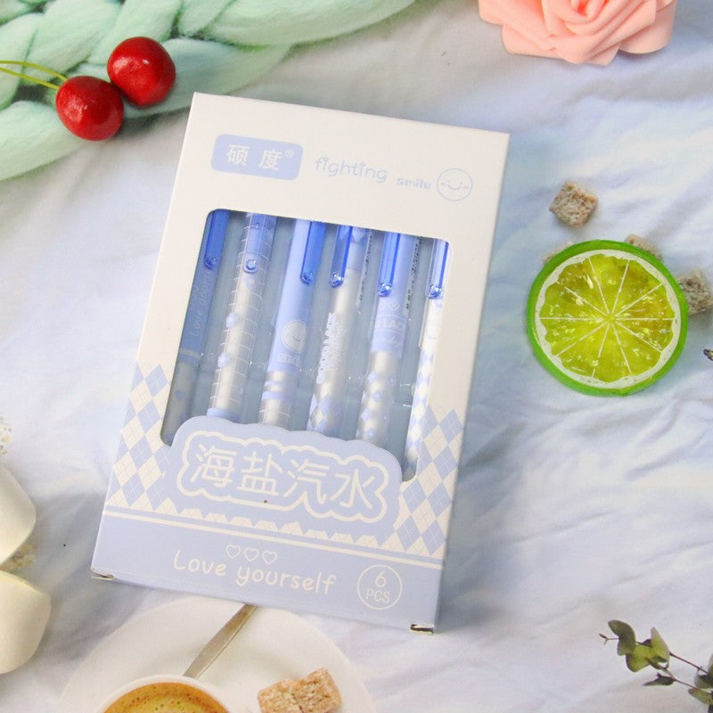 Wholesale 6pcs/set press pen  press gel pen