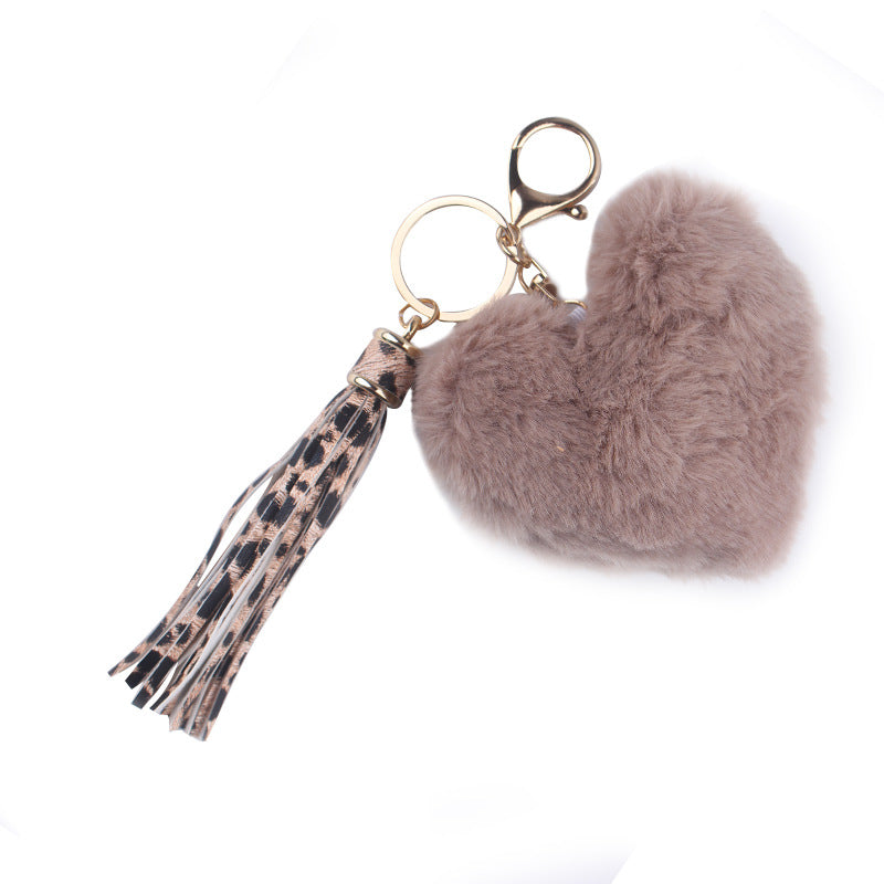 Wholesale Heart Shaped Fur Ball Tassel Keychain Pom Pom ACC-KC-GuangTian057