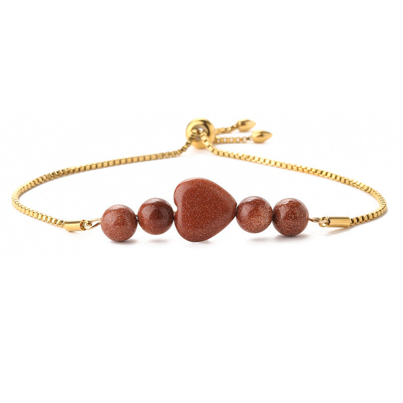 Wholesale Gold Plated Copper Heart Beaded Bracelet Minimalist Unisex Jewelry Accessory For Everyday Wear And Gifting