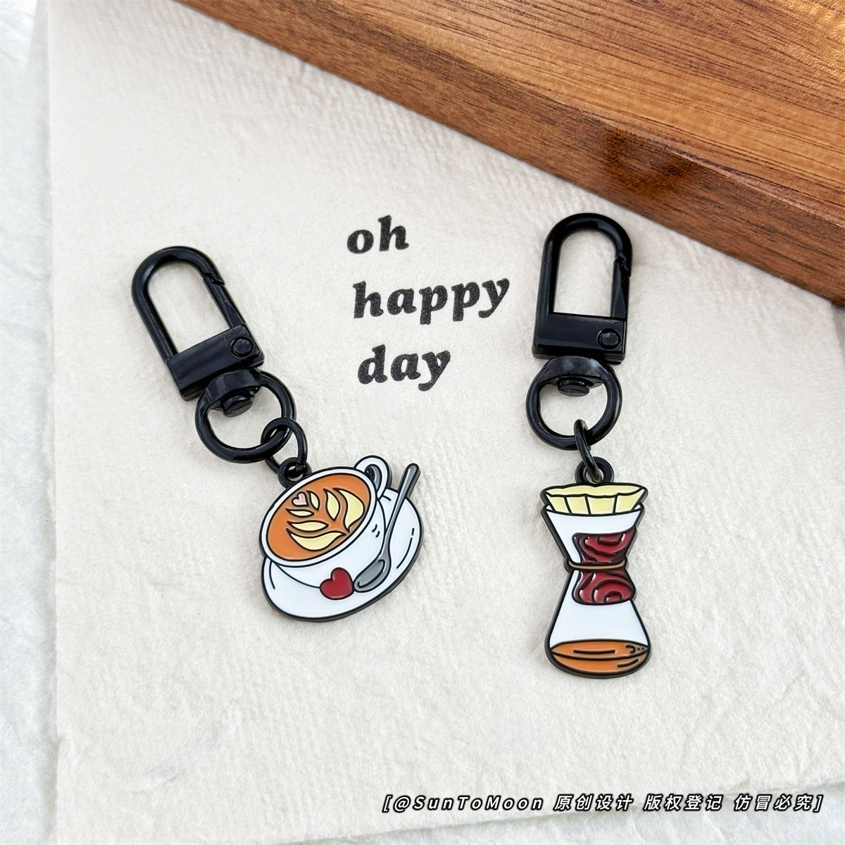 Wholesale Retro Creative Coffee Milk Tea Mini Keychain Pendant
