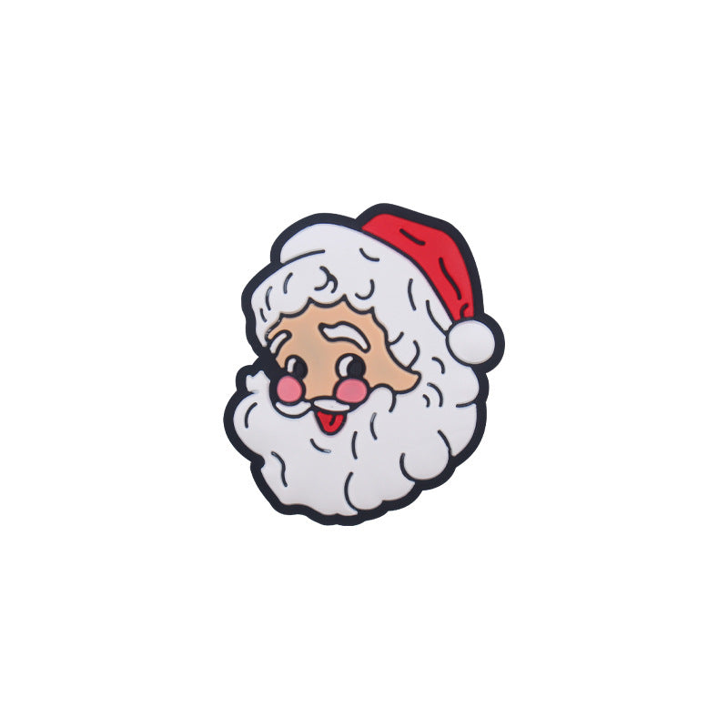 Wholesale 10pcs Cartoon Christmas Santa Claus Silicone Beads Focal Beads DIY Accessories  ACC-BDS-GuangTian050