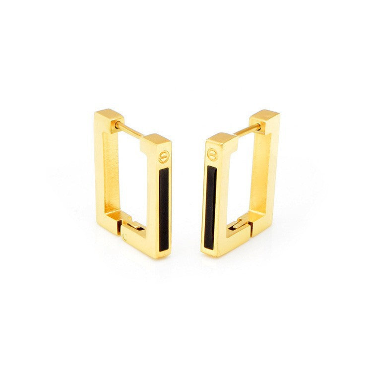 Wholesale Titanium Steel full diamond round pendant mid-length flower earrings