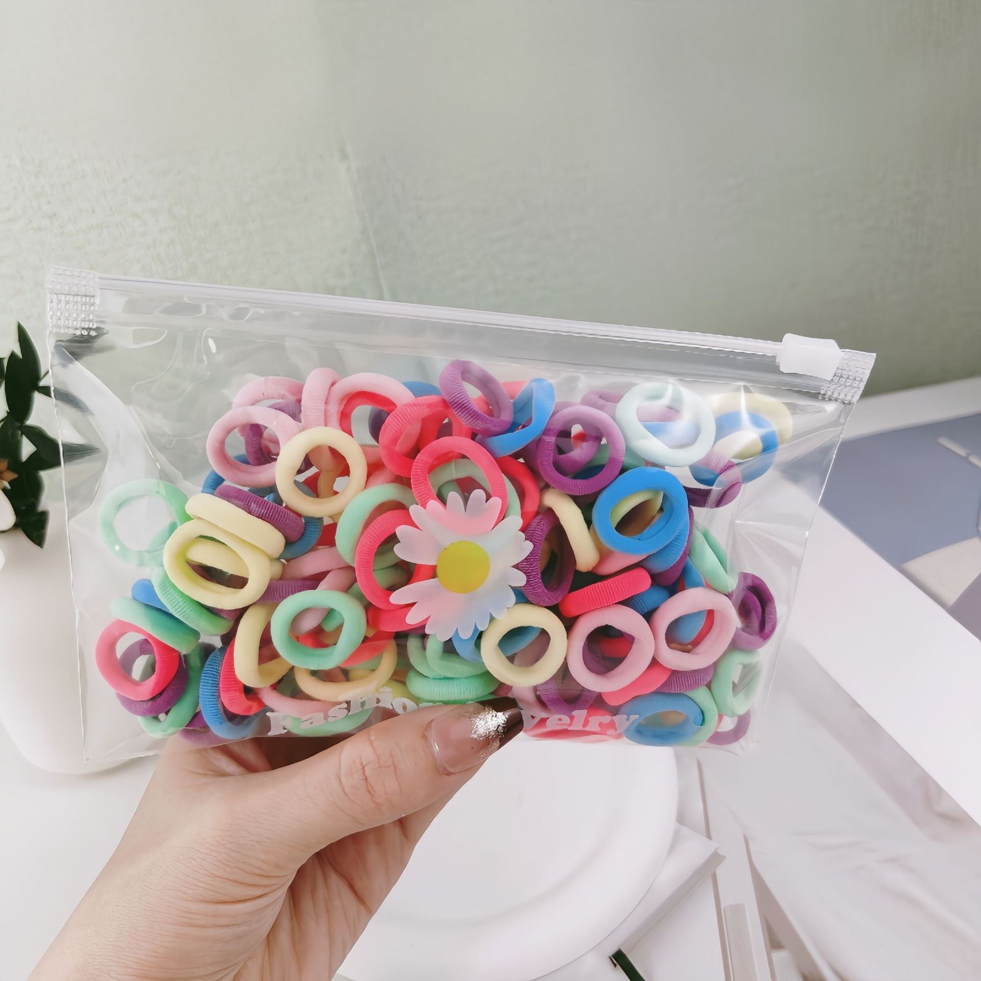 Wholesale 100pcs Children's Hair Tie Rubber Band Towel Ring Small Hair Scrunchies  ACC-HS-Mengz003