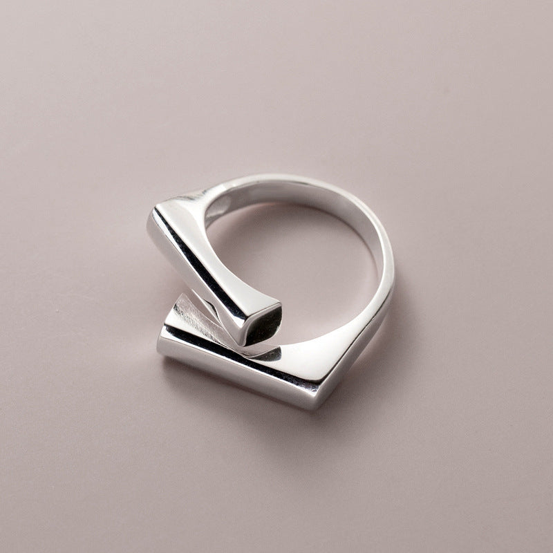 Wholesale Geometric Staggered Silver Ring