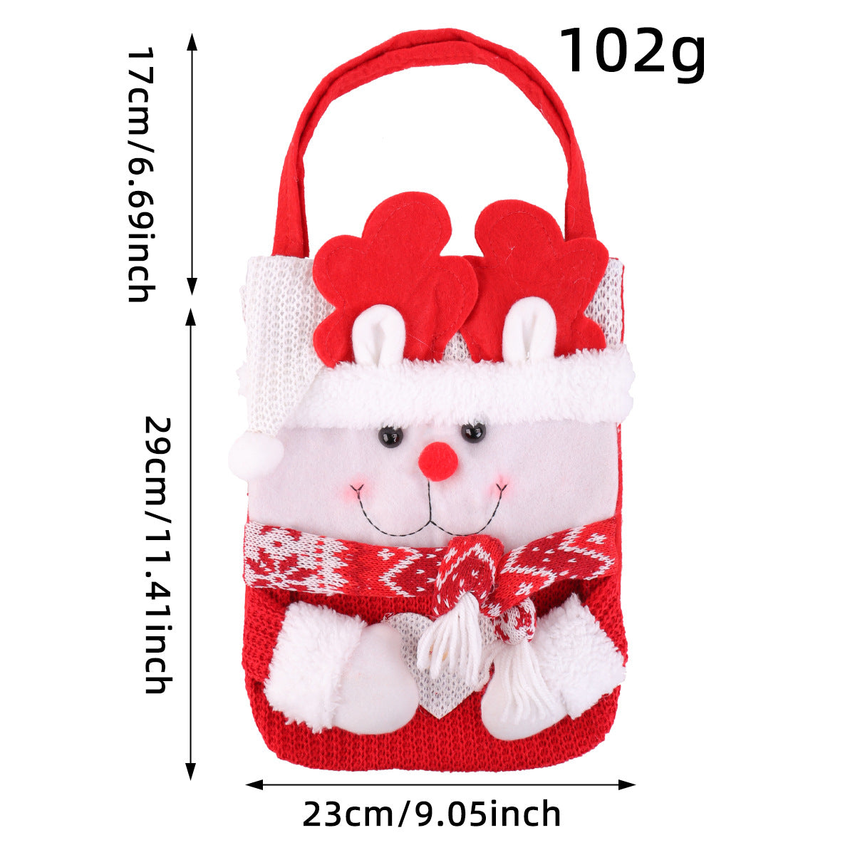 Wholesale Cute cartoon red  snowman old man candy tote bag Christmas decoration