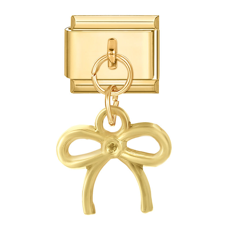 Wholesale Italian Charm Bracelet 9mm DIY Splicing Gold Pendant Stainless Steel Composable Bracelet