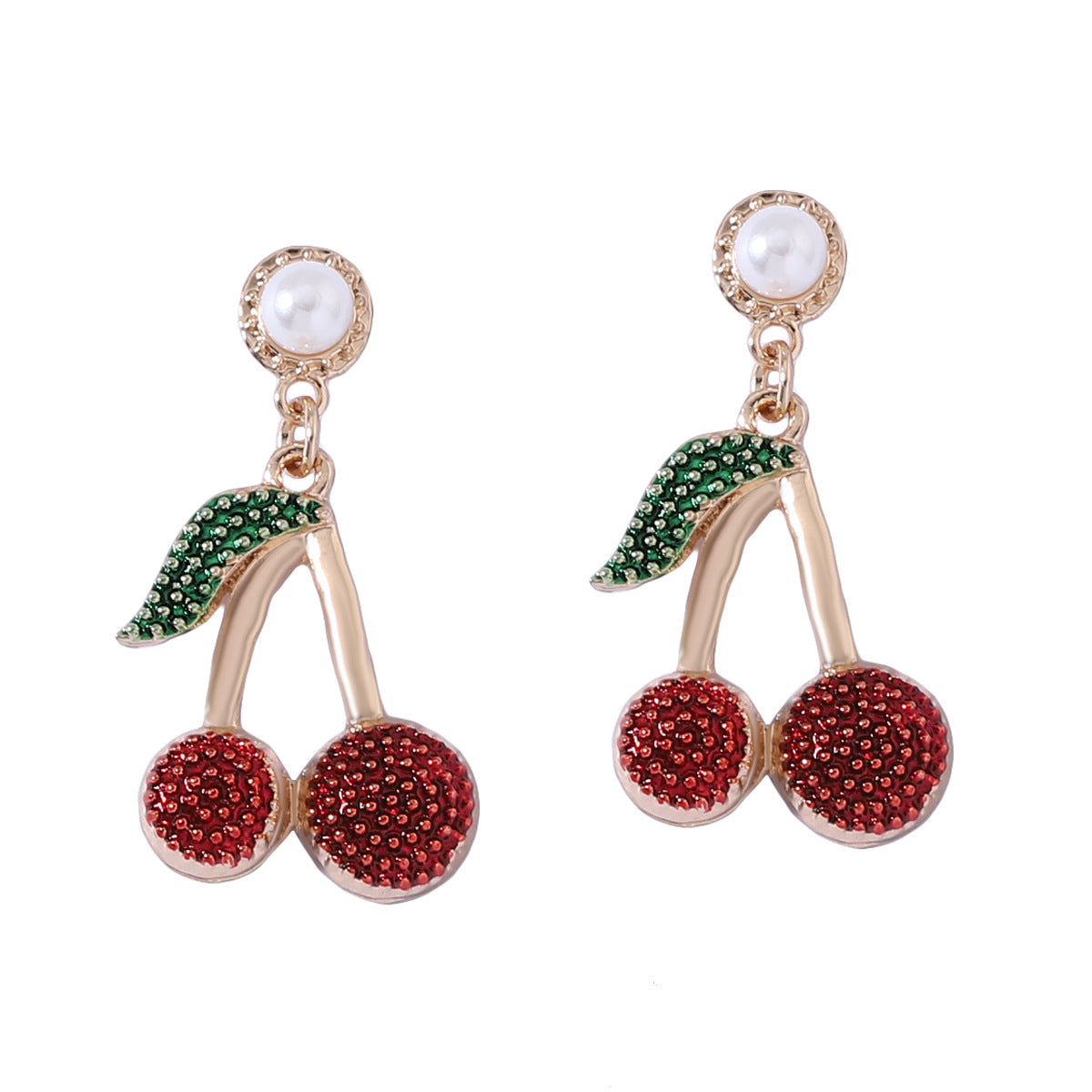 Wholesale alloy fruit Cherry earrings