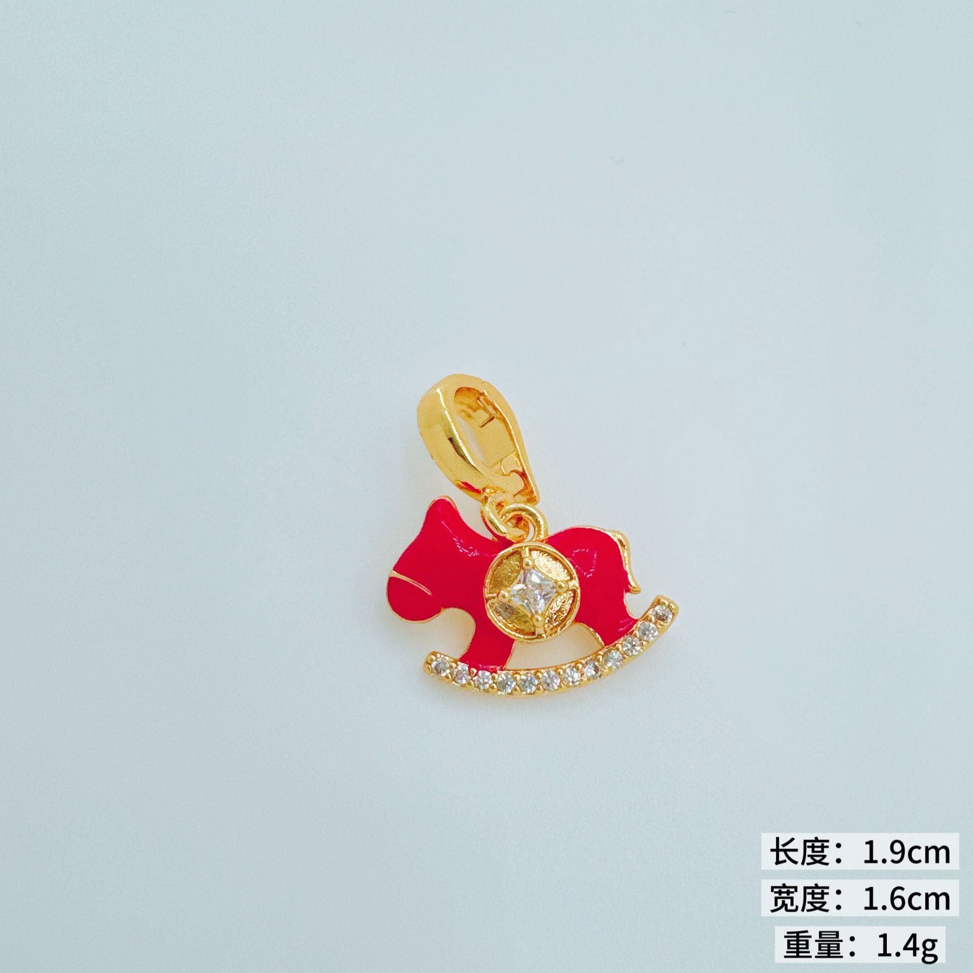 Wholesale Small Horse Gourd Pendant Necklace Copper Gold-Plated Trendy Jewelry Gift