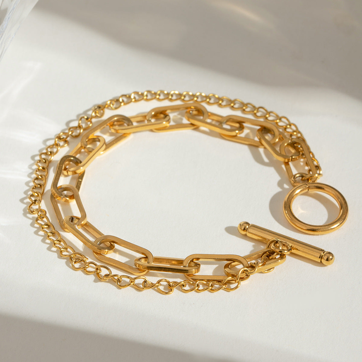 Wholesale Stainless Steel Double Layer Ot Buckle Bracelet ACC-BT-WanX002