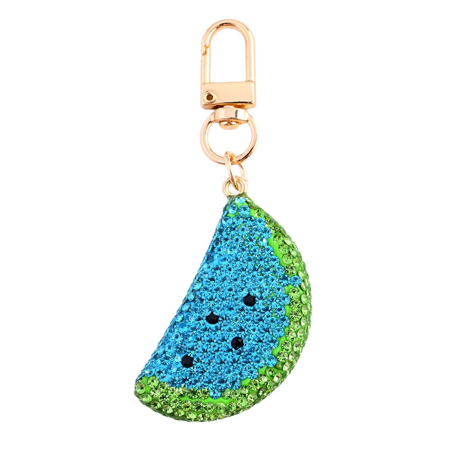 Wholesale Simple Diamond-Encrusted Double-Sided Cute Watermelon Bag Car Keychain