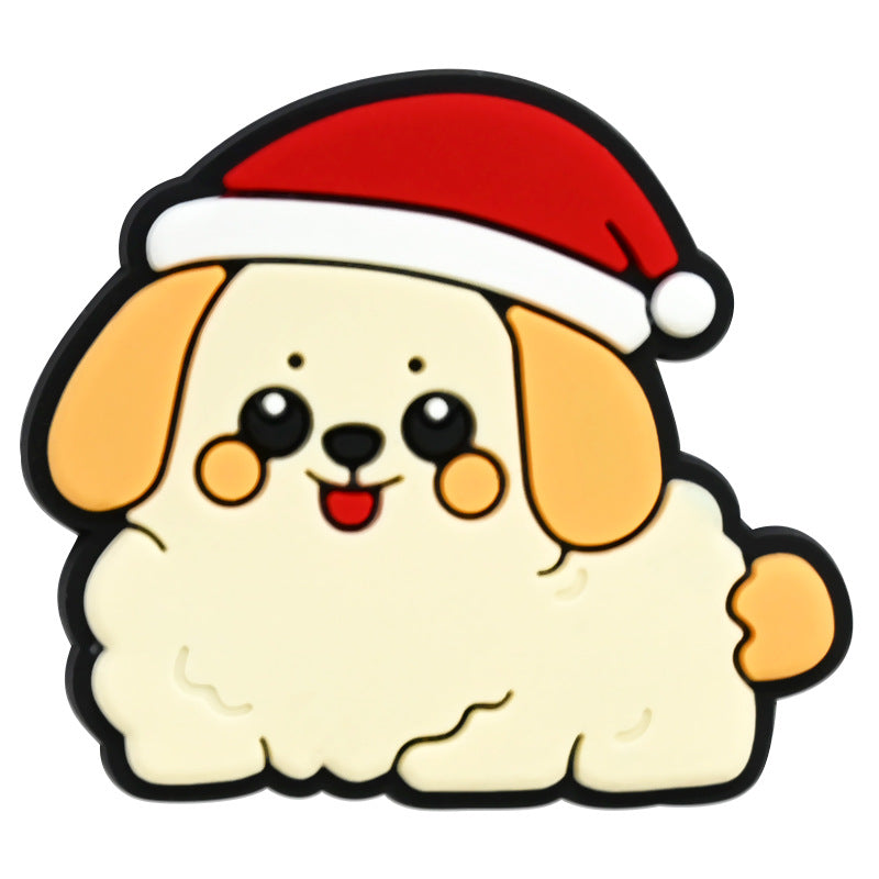 Wholesale Random 100pcs Cute Little Animal Christmas Series PVC Soft Rubber Shoe Buckle Decoration ACC-SC-RYY069