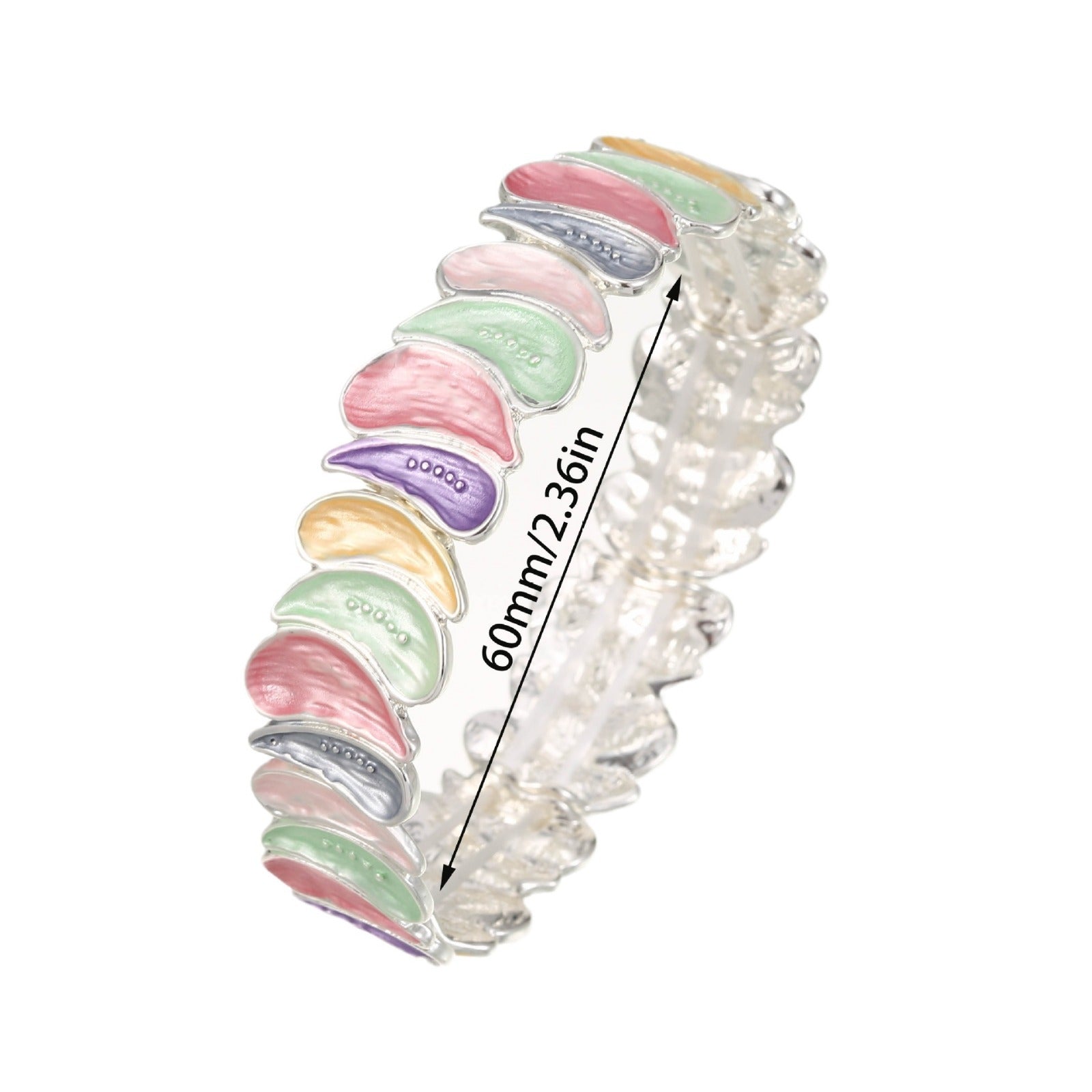 Wholesale  color Crescent petals alloy elastic bracelet