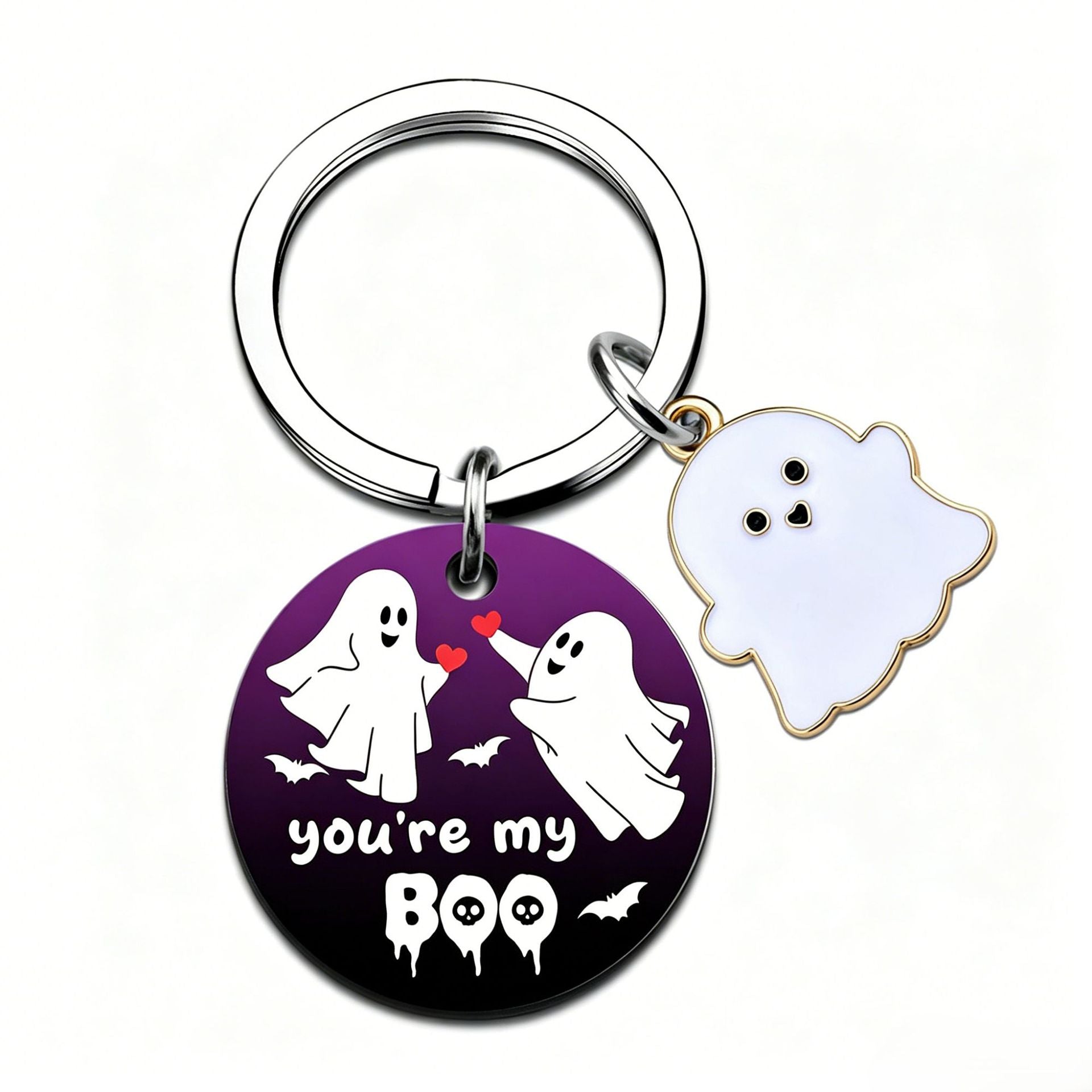 Wholesale  Ghost Pattern Stainless Steel Keychain Decorative Accessory for Party Gifts