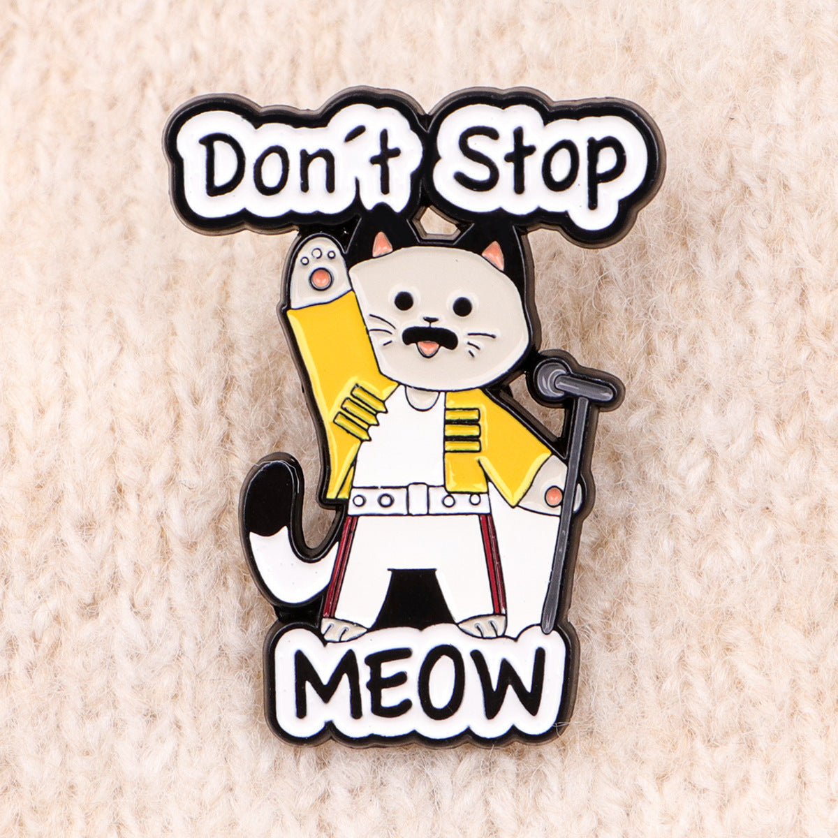 Wholesale Monster Cat English Quote Brooch Badge