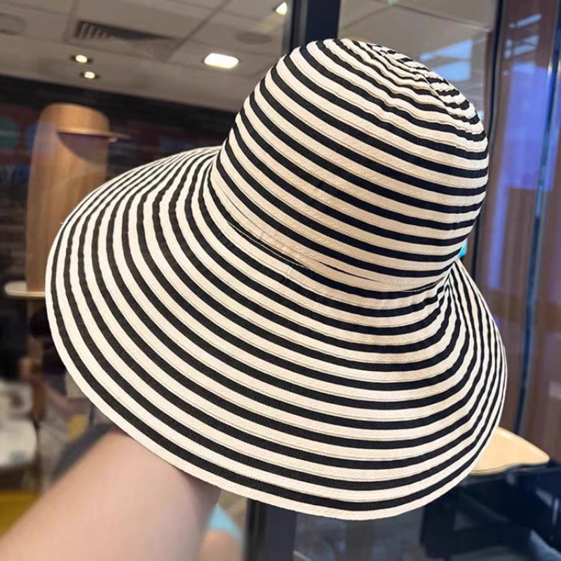 Wholesale  Summer Striped Fisherman Hat Bucket Hat