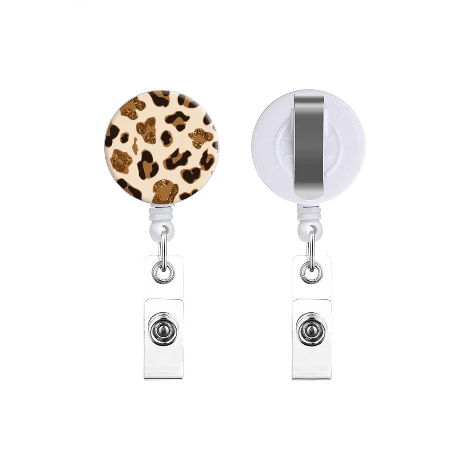Wholesale Badge Reels ABS Nurse Doctor Leopard Cow Print Retractable Keychain