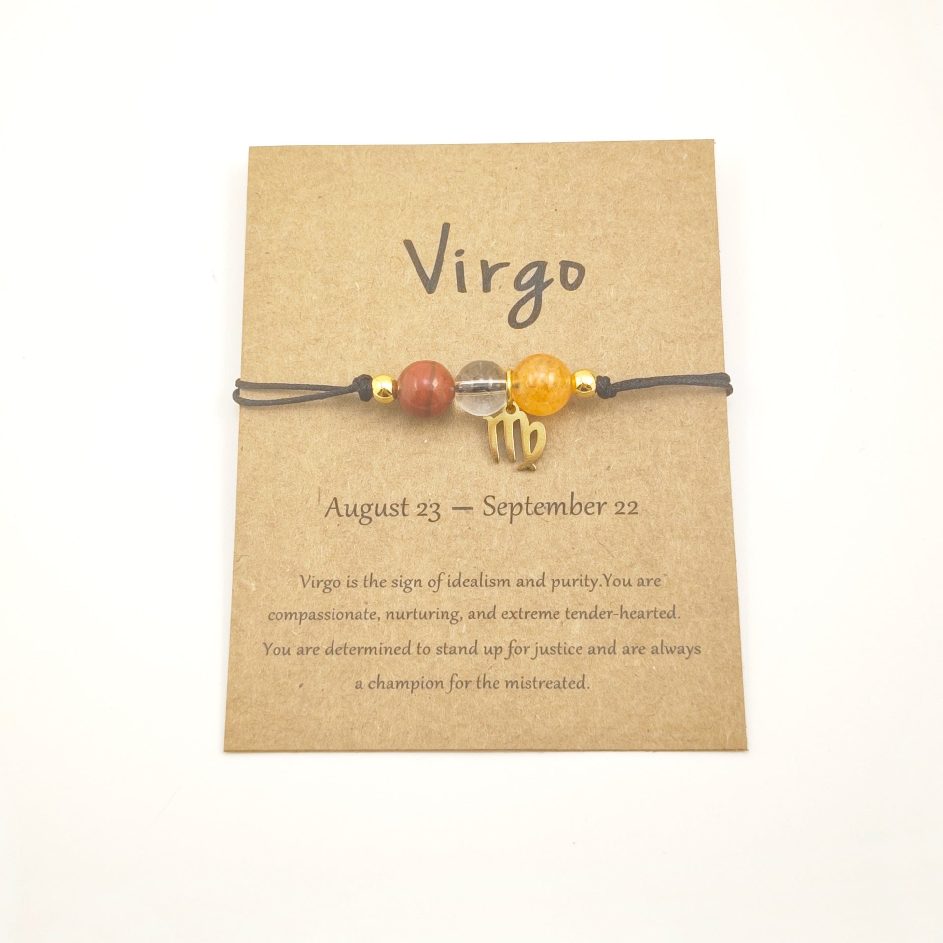 Wholesale Natural Stone Crystal Zodiac Bracelet Handmade Woven Rope Fashion Jewelry Accessory