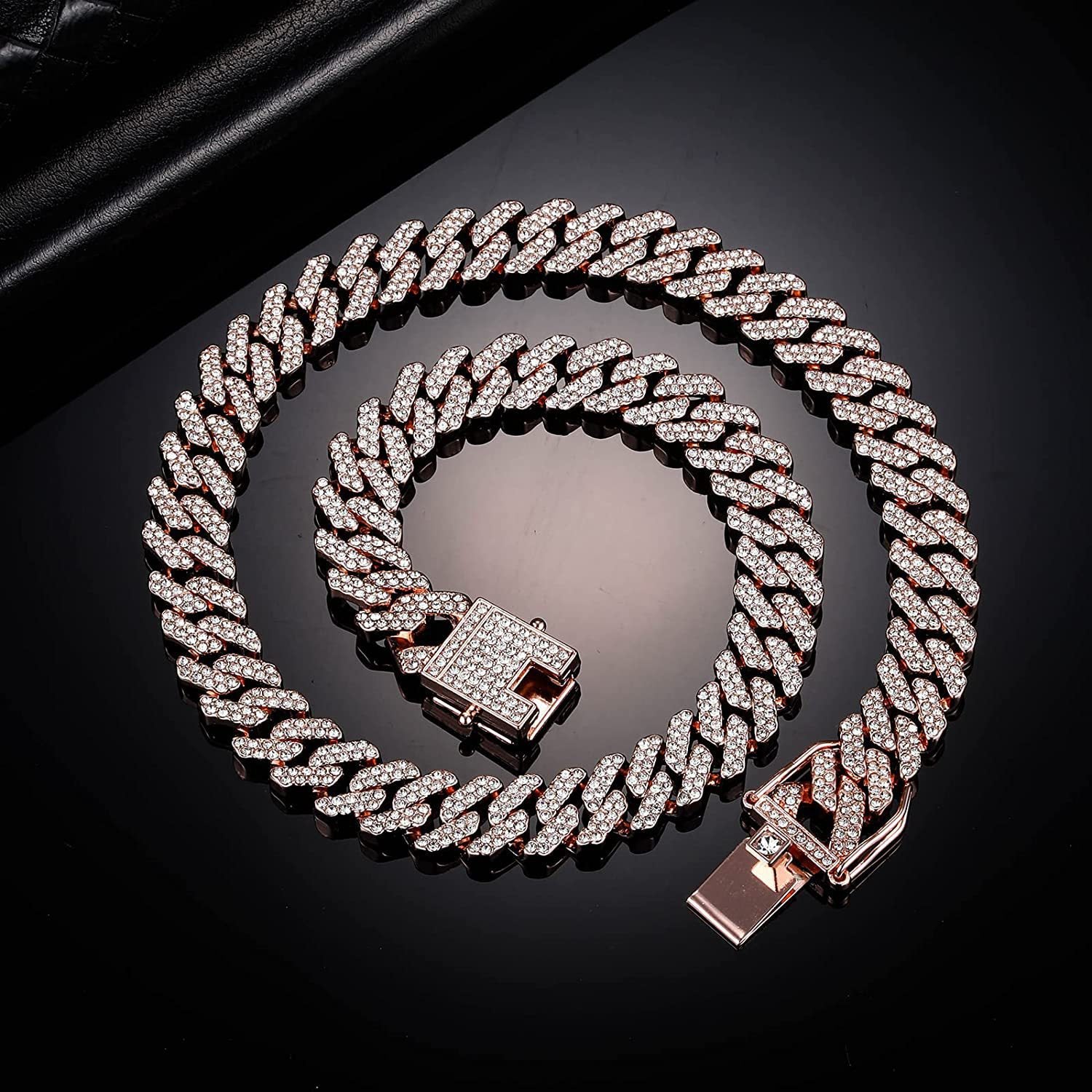 Wholesale full diamond 12mm Cuban chain men's cool necklace