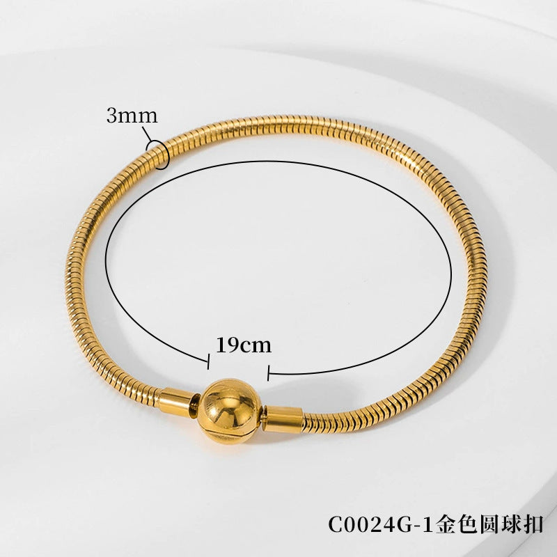 Wholesale Snake Bone Titanium Steel Bracelet Fashion DIY Jewelry Accessory With Beaded Chain For Unisex Everyday Wear Or Gift