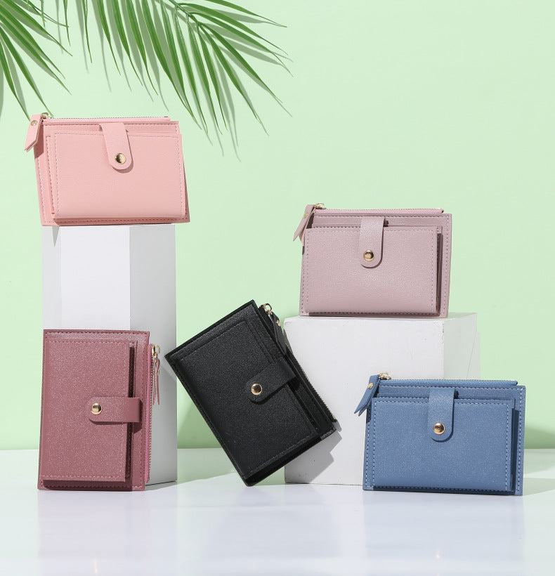 Wholesale Stylish PU Leather Card Wallet With Multi Card Slots And Zipper Compartment Casual Boutique Resale Accessory