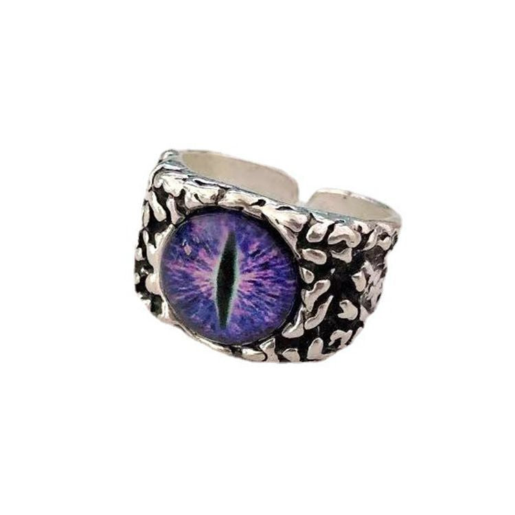 Wholesale Electroplated Metal Eye Ring Edgy Punk Devil Eye Design Jewelry Accessory for Men