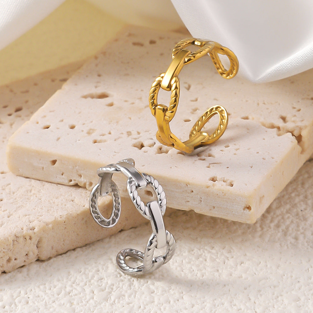 Wholesale Titanium Steel Ring Gold-plated Niche Light Luxury Ring