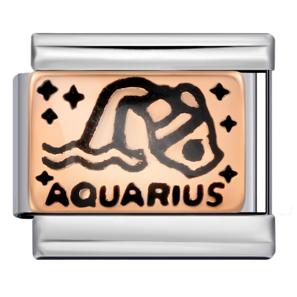 Wholesale Italian Charm Bracelet 9mm DIY Splicing Removable 12 Constellation Stainless Steel Composable Bracelet