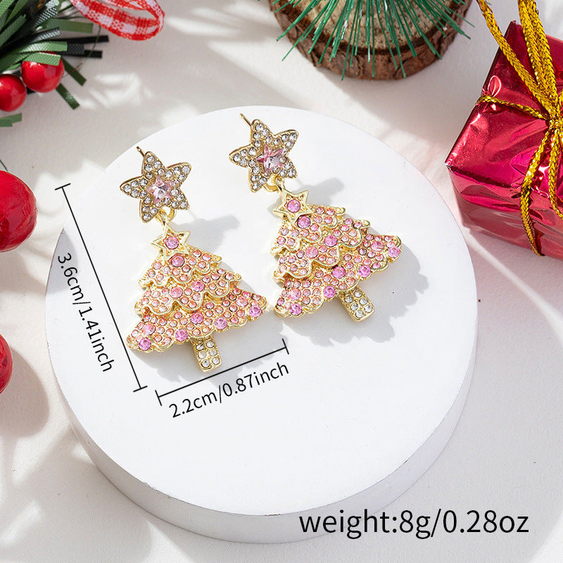 Wholesale Christmas Water Drop Christmas Tree Earrings ACC-ES-FanYou004