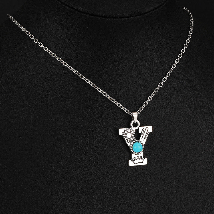 Wholesale Bourbon Mia Style English Letter Necklace ACC-NE-Yuj001